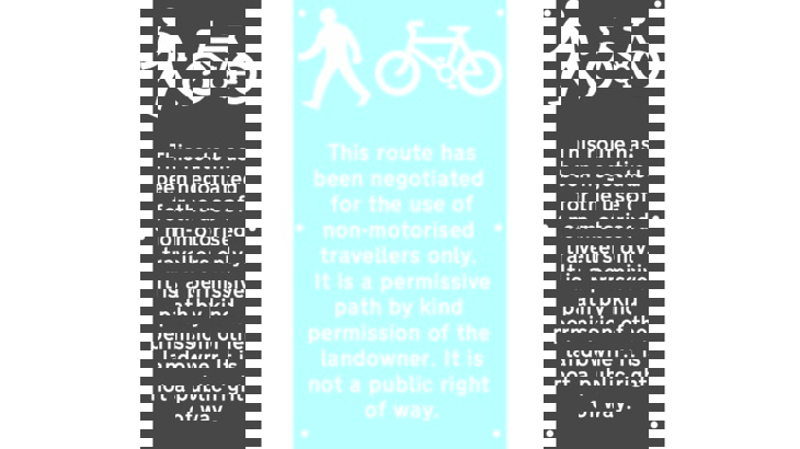 cycling and walking sign